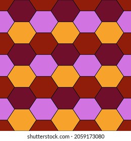 Seamless pattern. Hexagons ornament. Tiles background. Hexahedrons wallpaper. Ethnic motif. Geometrical backdrop. Digital paper. Mosaic textile print. Geometric web designing. Vector work.