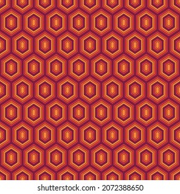 Seamless pattern. Hexagons ornament. Tiles background. Hexahedrons wallpaper. Ethnic motif. Geometrical backdrop. Digital paper. Mosaic textile print. Geometric web designing. Vector artwork