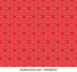 seamless pattern of hexagons. red color. vector illustration