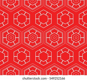 seamless pattern of hexagons. red color. vector illustration