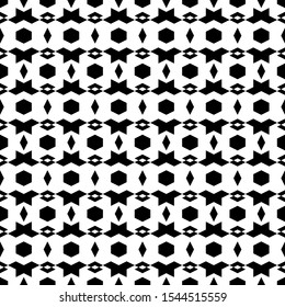 Seamless pattern. Hexagons, rhombuses, figures ornament. Polygons background. Simple shapes wallpaper. Geometrical backdrop. Digital paper, web designing, textile print. Vector