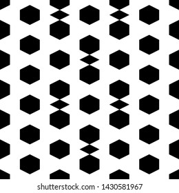 Seamless pattern. Hexagons, rhombuses ornament. Geometrical backdrop. Abstract background. Polygons wallpaper. Ethnic motif. Digital paper, textile print, web design. Vector.
