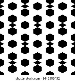 Seamless pattern. Hexagons, rhombuses, triangles ornament. Geometrical backdrop. Abstract background. Polygons wallpaper. Ethnic motif. Digital paper, textile print, web design. Vector.