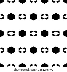 Seamless pattern. Hexagons, trapeziums ornament. Geometrical backdrop. Polygons motif. Geometric figures wallpaper. Abstract background. Ethnic image. Digital paper, textile print, web design. Vector.