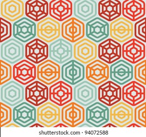 Seamless pattern with hexagons - vector illustration