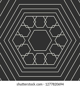 Seamless pattern Hexahedron. Vector illustration of geometric hexagon ornament.