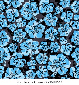 Seamless pattern with hibiscus flowers / seamless hibiscus flower background (Hawaiian pattern)  for design fabric,backgrounds, package, wrapping paper, covers, fashion