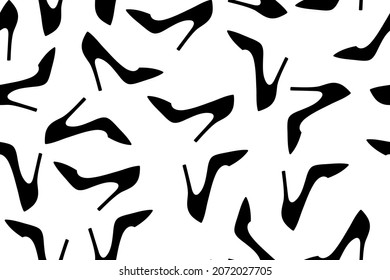 Patrón sin foco de zapatos de mujer de alta altura, vector