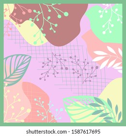 seamless pattern of hijab motif with foliage design. pastel color