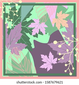 seamless pattern of hijab motif with foliage design. pastel color. vector design inspiration