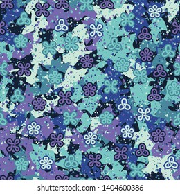 Seamless pattern. Hinge shapes and abstract elements. Multicolor. Easy editing.