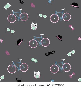 Seamless Pattern of Hipster Elements