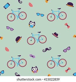 Seamless Pattern of Hipster Elements