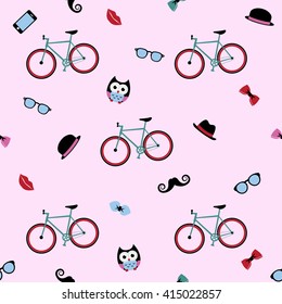 Seamless Pattern of Hipster Elements