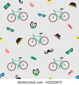 Seamless Pattern of Hipster Elements