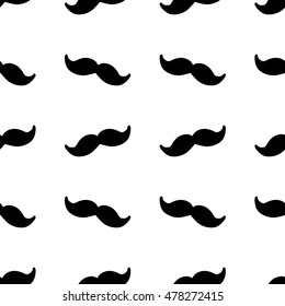 Seamless pattern of hipster vector mustaches. Men`s retro mustache. Hairstyles for barber, avatars, cards and other pictures. 