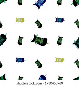 Seamless pattern. Hockey skates on a white background. Vector illustration. Endless repeating texture for banners, fabric, greetings, packaging, printing on paper, wallpaper, etc.