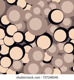 Seamless pattern. A hodgepodge of circles. Fashionable camouflage.