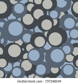 Seamless pattern. A hodgepodge of circles. Fashionable camouflage.