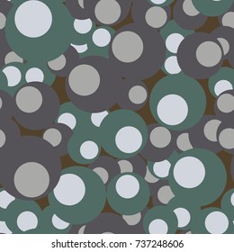 Seamless pattern. A hodgepodge of circles. Fashionable camouflage.