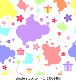 Seamless pattern holiday  background. Cute vector background. Mix design for fabric and decor.