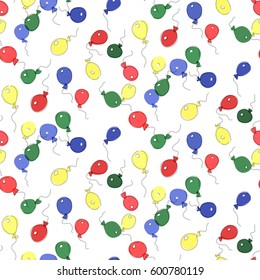 Seamless pattern of holiday colorful balloons