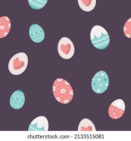 Seamless pattern with holiday colorful Easter eggs.