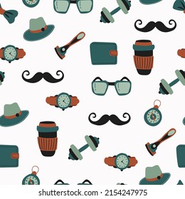 Seamless pattern for the holiday Father's Day. Digital paper.	
