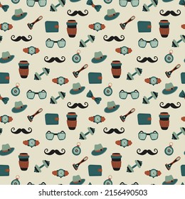 Seamless pattern for the holiday Father's Day. Digital paper.	