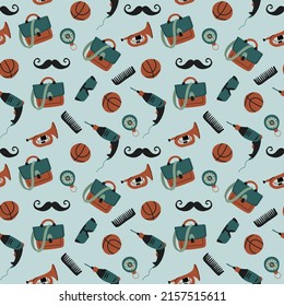 Seamless pattern for the holiday Father's Day. Digital paper.	