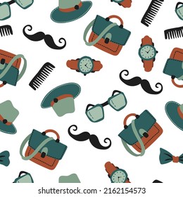 Seamless pattern for the holiday Father's Day. Digital paper.	