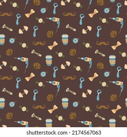 Seamless pattern for the holiday Father's Day. Design for fabric, textile, wallpaper, packaging	