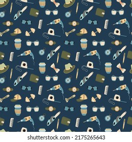 Seamless pattern for the holiday Father's Day. Digital paper.	