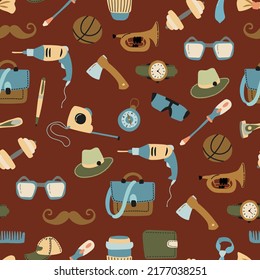 Seamless pattern for the holiday Father's Day. Design for fabric, textile, wallpaper, packaging	