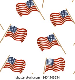 Seamless pattern for the holiday of July 4 with the flag. USA Patriot symbol.