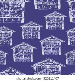 Seamless pattern with holiday motif. Christmas Fair