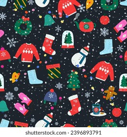 Seamless pattern, Holiday, winter, Christmas, New Year, christmas, illustration, decoration, winter, pattern, background, celebration, design, holiday, seamless, new year, new, paper, snow, vector, me