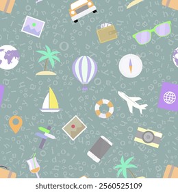seamless pattern holidays flat elements
