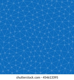 Seamless Pattern of Hollow Circles Connected by Dot Lines in Mesh Structure. 