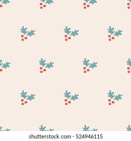 seamless pattern, holly berry art  background design for fabric and decor