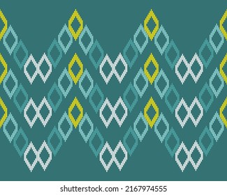 Seamless pattern for home decor ideas. Ikat chevron wallpaper. Ethnic, Indian, Aztec style. Textile decoration for cushions. Tribal background. Design for prints fabric paper industry
