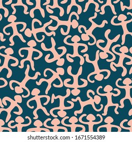 Seamless pattern of homunculus silhouettes. Abstract background for textile, wallpaper, design. Website Template. Camouflage background.