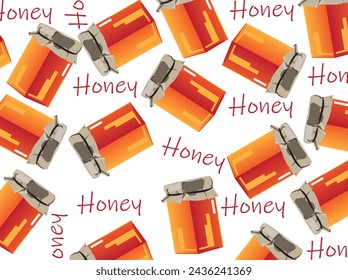 Seamless pattern of honey on a white background.