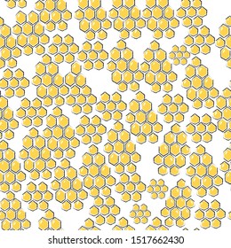 Seamless Pattern with Honey. Scandinavian Style. Vector Illustration