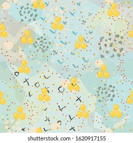 Seamless Pattern with Honey. Scandinavian Style. Vector Illustration