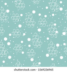 Seamless Pattern with Honey Silhouette. Scandinavian Style. Vector Illustration