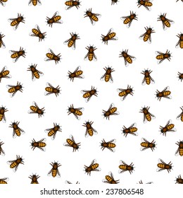 Seamless pattern of the honeybee insects