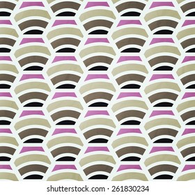 seamless pattern with honeycomb ornament over paper texture. vector background design