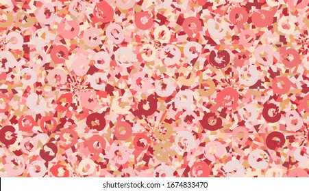 Seamless pattern. Honeycomb structure. Colored snowflakes. Colorful ice. Chaotic paints.