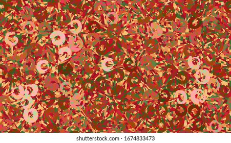 Seamless pattern. Honeycomb structure. Colored crystalline snowflakes. Chaotic paints.